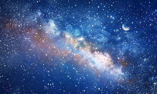 浩瀚蓝色宇宙星空背景素材