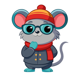 动物可爱冬天穿棉衣小老虎