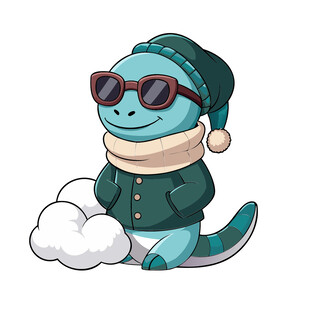 动物冬天穿棉衣十二生肖蛇