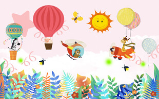 卡通儿童房背景墙