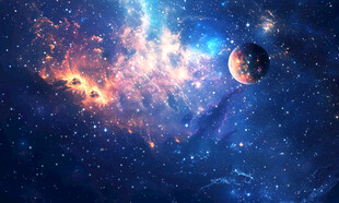 蓝色宇宙星空天花软膜