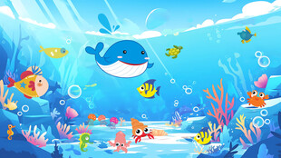 卡通海底生物