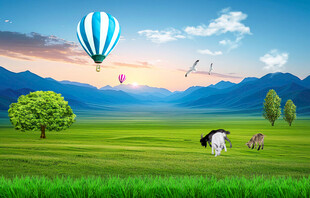 蓝天白云大草原