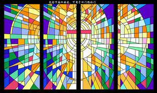 彩绘教堂玻璃打印图