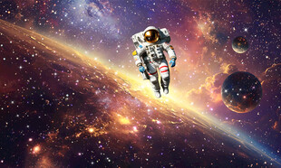 宇宙太空星球宇航员银河星空背景