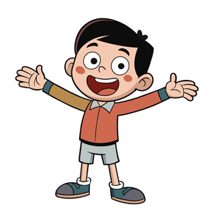 人物可爱伸开双手男孩