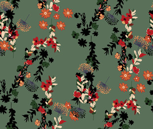 绿色背景小碎花