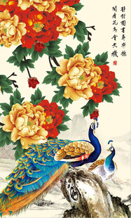 孔雀牡丹图