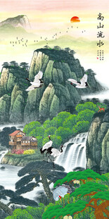 玄关画流水生财