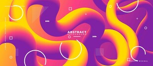 紫黄色三维立体抽象矢量背景