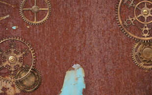 高清工业风锈迹齿轮背景墙