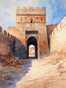古城水彩画素材-古城水彩画图片-古城水彩画设计模板-昵图网