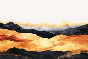 日本画　山水画　金箔背景 金色山水画金箔画图片大全-金色山水画金箔画背景图片-我图网