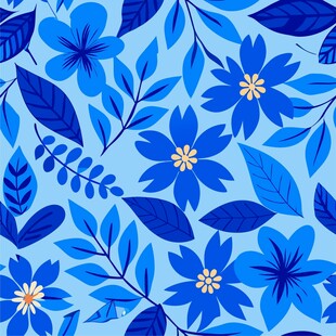 蓝色花草底纹
