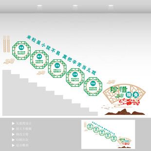 食堂楼梯文化墙