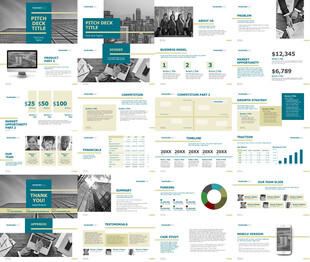 蓝黄色高端商务高级灰PPT