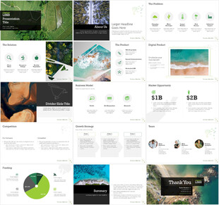 绿色田园风旅游风景介绍PPT