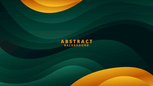 暗绿色波浪抽象矢量背景