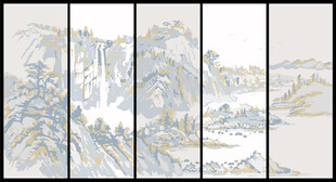 新中式壁纸壁画装饰画