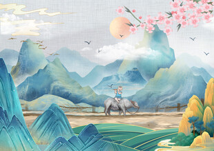 牧童遥指杏花村古代诗歌意境国画