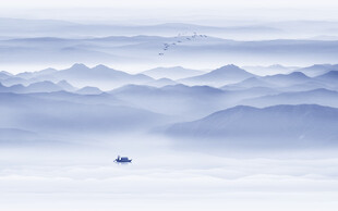水墨山水风景背景墙