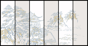 新中式壁纸壁画装饰画