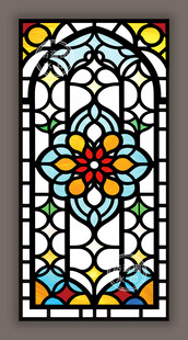 蒂凡尼教堂彩绘玻璃花窗图案