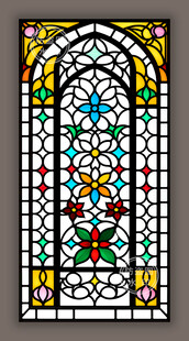 教堂蒂凡尼染色玻璃花窗贴膜图案