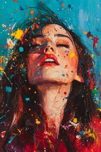 抽象水彩油画美女艺术装饰画素材-抽象水彩油画美女艺术装饰画图片-抽象