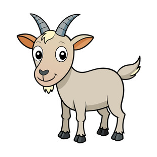 矢量动物可爱小山羊