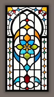 蒂凡尼教堂彩晶玻璃花窗图案