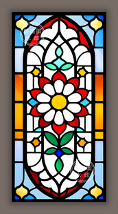 蒂凡尼教堂染色玻璃花窗图案