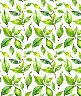 树叶花数码印花