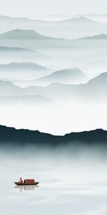 蓝色 意境中式玄关 TIF分层