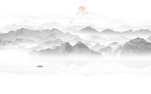 新中式山水背景墙