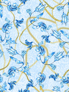 大牌卡通手绘复古豹纹