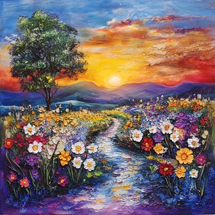 油画抽象风景画素材-油画抽象风景画图片-油画抽象风景画设计模板