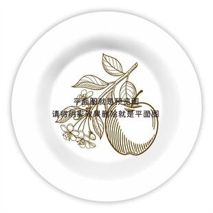 苹果插画餐具图案