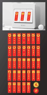 春节喜庆风格开关贴