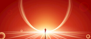 红色发光速度奔跑年会舞台背景