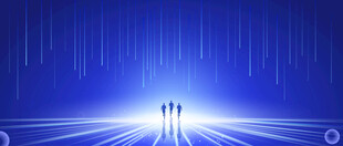 科技公司年会速度奔跑未来蓝背景