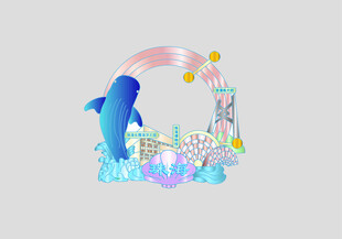 手绘插画卡通珠海冰箱贴