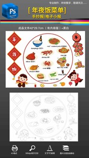 春节习俗年夜饭手抄报小报英语