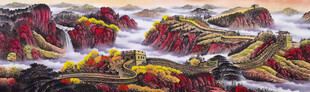 国画长城山水画