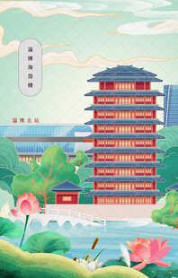 淄博海岱楼国潮建筑