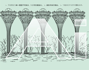 合肥徽园五柱雕塑
