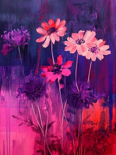 油彩画 【花】 抽象 抽象装饰画油画无框画床头画素材图片