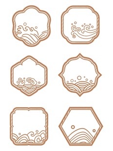 中国风中式祥云浪花纹古典边框