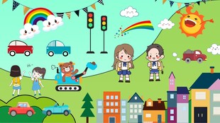 卡通儿童房背景墙