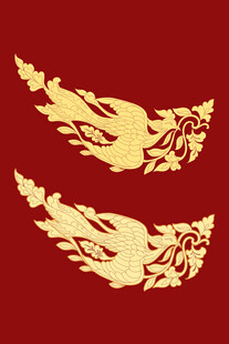 敦煌壁画复古图案凤鸟衘枝